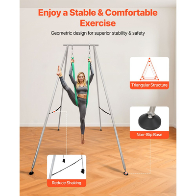 Σκελετός βάσης γιόγκα VEVOR, μήκος 3 μέτρων, μέγιστο φορτίο 250 kg, τριγωνική δομή, εναέρια βάση, εναέριες βάσεις από μετάξι για λάτρεις της γιόγκα, αντιολισθητική βάση, ελαφρύ, αποσπώμενο σχέδιο