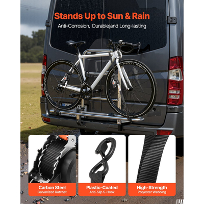 Ανασυρόμενοι ιμάντες καστάνιας VEVOR, 25,4 mm x 3 m, Ιμάντες πρόσδεσης με γάντζους S, αντοχή σε θραύση 544 kg, 4 μαλακές θηλιές, Πρόσδεση με καστάνια για μετακίνηση, ρυμουλκούμενα, μοτοσικλέτες, καγιάκ, οροφή αυτοκινήτου, 4 τεμάχια