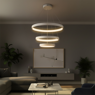 kelvo® NEMESIS KLV-101-0218 Κρεμαστό Φωτιστικό Οροφής LED 100W 10000lm 180° AC 220-240V IP20 Ρυθμιζόμενο Λευκό CCT με Χειριστήριο από 2700K έως 6000K Dimmable - Lumileds SMD Chip - Λευκό Ματ - Μ60 x Π60 x Υ60cm - 3 Χρόνια Εγγύηση