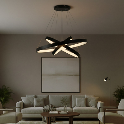 kelvo® NEMESIS KLV-101-0220-V2 Κρεμαστό Φωτιστικό Οροφής LED 120W 12000lm 180° AC 220-240V IP20 Ρυθμιζόμενο Λευκό CCT με Χειριστήριο από 2700K έως 6000K Dimmable - Lumileds SMD Chip - Μαύρο Ματ - Μ80 x Π80 x Υ80cm - 3 Χρόνια Εγγύηση