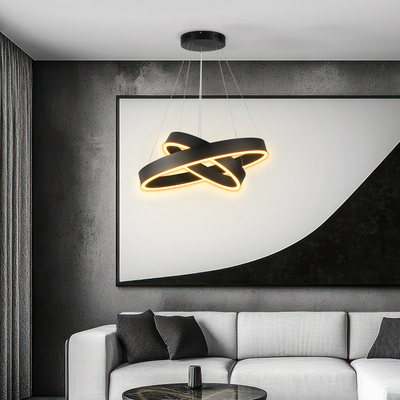 kelvo® VENOM KLV-101-0196-V2 Κρεμαστό Φωτιστικό Οροφής LED 75W 7500lm 120° AC 220-240V IP20 Ρυθμιζόμενο Λευκό CCT με Χειριστήριο από 2700K έως 6000K Dimmable - Lumileds SMD Chip - Μαύρο Ματ - Μ60 x Π60 x Υ40cm - 3 Χρόνια Εγγύηση