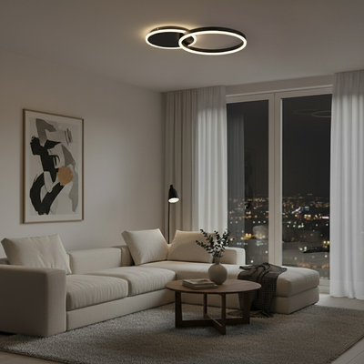 kelvo® VENOM KLV-101-0181 Φωτιστικό Οροφής LED 45W 4500lm 360° AC 220-240V IP20 Ρυθμιζόμενο Λευκό CCT με Χειριστήριο από 2700K έως 6000K Dimmable - Lumileds SMD Chip - Μαύρο Ματ - Μ60 x Π40 x Υ7.5cm - 3 Χρόνια Εγγύηση