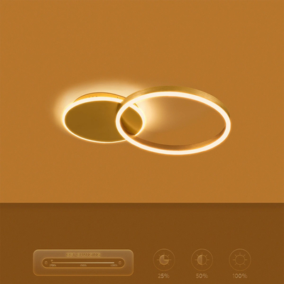 kelvo® VENOM KLV-101-0183 Φωτιστικό Οροφής LED 45W 4500lm 360° AC 220-240V IP20 Ρυθμιζόμενο Λευκό CCT με Χειριστήριο από 2700K έως 6000K Dimmable - Lumileds SMD Chip - Χρυσό Πλατίνα - Μ60 x Π40 x Υ7.5cm - 3 Χρόνια Εγγύηση