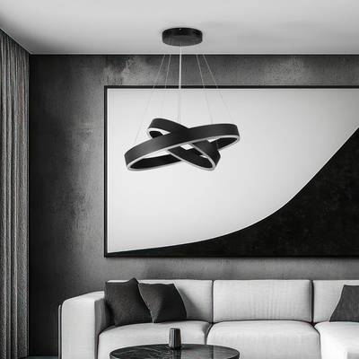 kelvo® VENOM KLV-101-0196-V2 Κρεμαστό Φωτιστικό Οροφής LED 75W 7500lm 120° AC 220-240V IP20 Ρυθμιζόμενο Λευκό CCT με Χειριστήριο από 2700K έως 6000K Dimmable - Lumileds SMD Chip - Μαύρο Ματ - Μ60 x Π60 x Υ40cm - 3 Χρόνια Εγγύηση