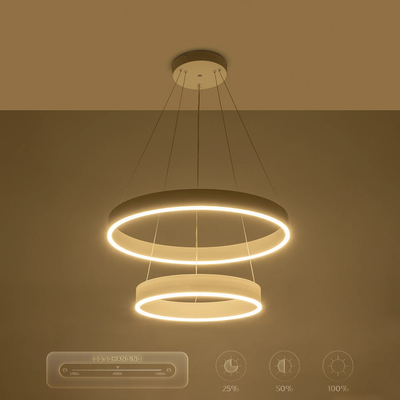 kelvo® VENOM KLV-101-0197-V2 Κρεμαστό Φωτιστικό Οροφής LED 75W 7500lm 120° AC 220-240V IP20 Ρυθμιζόμενο Λευκό CCT με Χειριστήριο από 2700K έως 6000K Dimmable - Lumileds SMD Chip - Λευκό Ματ - Μ60 x Π60 x Υ40cm - 3 Χρόνια Εγγύηση