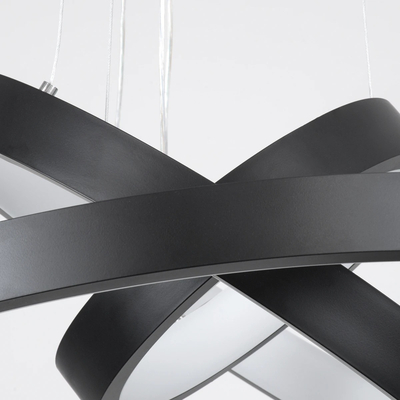 kelvo® NEMESIS KLV-101-0217-V2 Κρεμαστό Φωτιστικό Οροφής LED 100W 10000lm 180° AC 220-240V IP20 Ρυθμιζόμενο Λευκό CCT με Χειριστήριο από 2700K έως 6000K Dimmable - Lumileds SMD Chip - Μαύρο Ματ - Μ60 x Π60 x Υ60cm - 3 Χρόνια Εγγύηση