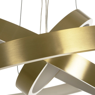 kelvo® NEMESIS KLV-101-0219 Κρεμαστό Φωτιστικό Οροφής LED 100W 10000lm 180° AC 220-240V IP20 Ρυθμιζόμενο Λευκό CCT με Χειριστήριο από 2700K έως 6000K Dimmable - Lumileds SMD Chip - Χρυσό Πλατίνα - Μ60 x Π60 x Υ60cm - 3 Χρόνια Εγγύηση