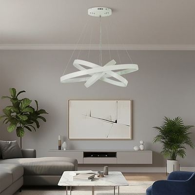 kelvo® NEMESIS KLV-101-0221-V2 Κρεμαστό Φωτιστικό Οροφής LED 120W 12000lm 180° AC 220-240V IP20 Ρυθμιζόμενο Λευκό CCT με Χειριστήριο από 2700K έως 6000K Dimmable - Lumileds SMD Chip - Λευκό Ματ - Μ80 x Π80 x Υ80cm - 3 Χρόνια Εγγύηση