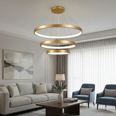 kelvo® NEMESIS KLV-101-0222 Κρεμαστό Φωτιστικό Οροφής LED 120W 12000lm 180° AC 220-240V IP20 Ρυθμιζόμενο Λευκό CCT με Χειριστήριο από 2700K έως 6000K Dimmable - Lumileds SMD Chip - Χρυσό Πλατίνα - Μ80 x Π80 x Υ80cm - 3 Χρόνια Εγγύηση