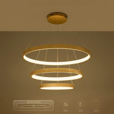 kelvo® NEMESIS KLV-101-0222 Κρεμαστό Φωτιστικό Οροφής LED 120W 12000lm 180° AC 220-240V IP20 Ρυθμιζόμενο Λευκό CCT με Χειριστήριο από 2700K έως 6000K Dimmable - Lumileds SMD Chip - Χρυσό Πλατίνα - Μ80 x Π80 x Υ80cm - 3 Χρόνια Εγγύηση