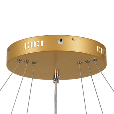 kelvo® NEMESIS KLV-101-0222-V2 Κρεμαστό Φωτιστικό Οροφής LED 120W 12000lm 180° AC 220-240V IP20 Ρυθμιζόμενο Λευκό CCT με Χειριστήριο από 2700K έως 6000K Dimmable - Lumileds SMD Chip - Χρυσό Πλατίνα - Μ80 x Π80 x Υ80cm - 3 Χρόνια Εγγύηση