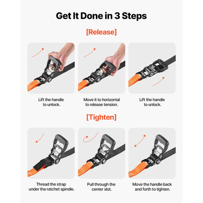 Ιμάντες καστάνιας VEVOR, 38,1 mm x 1,8 m, Ιμάντες πρόσδεσης βαρέως τύπου με καραμπίνερ, αντοχή σε θραύση 1100 kg, τσάντα μεταφοράς, δέσιμο με καστάνια για μετακίνηση, ρυμουλκούμενα, μοτοσικλέτες, καγιάκ, οροφή αυτοκινήτου, 2 τεμάχια