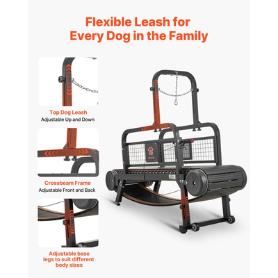 Διάδρομος Σκύλων VEVOR για Μεσαίους/Μεγάλους Σκύλους, Μηχανή Τρεξίματος για Κατοικίδια με Ρυθμιζόμενη Ρύθμιση, Φρένο & Τροχοί, Αναβάθμιση Πλαστικής Ζώνης για να Διατηρείτε τα Κατοικίδια Ενεργά & σε Γυμναστική, Έως 199,6 κιλά, Εύκολο στη Μετακίνηση