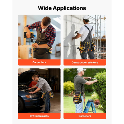 Ζώνη εργαλείων VEVOR, μαγνητική θήκη εργαλείων για άνδρες, 28 τσέπες, ρυθμιζόμενη ζώνη πολλαπλών χρήσεων βαρέως τύπου, αποσπώμενη τσάντα για ηλεκτρολόγο, ξυλουργό, κατασκευές, διοργανωτή ποδιάς εργασίας, ρύθμιση μέσης 78,7-121,9 cm