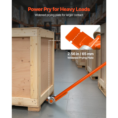 Μπάρα VEVOR Prylever, Χωρητικότητα Βάρους 2994 kg, Χειρολαβή από Ανθρακούχο Χάλυβα 1,4 m, Μπάρα με Μοχλό Ανύψωσης με Ρόδες για Μεγάλες Παλέτες, Βαρέα Αντικείμενα, Τσιμεντόλιθους, Χειρισμός Βαρέως Τύπου, Συσκευασία 2 τεμαχίων