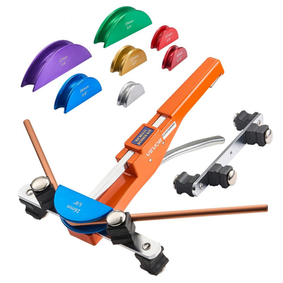 Κιτ κάμψης σωλήνων VEVOR, 6 mm έως 22 mm, Συμπαγής κάμψη σωλήνων με καστάνια, Εργαλείο κάμψης με καστάνια χειρός, με μήτρες από κράμα αλουμινίου 7 χρωμάτων, Εργαλεία HVAC, για ψύξη, κλιματισμό, χάλκινο HVAC