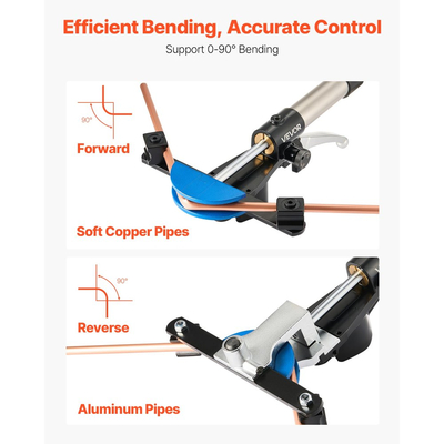 Κιτ κάμψης υδραυλικών σωλήνων VEVOR, 6 mm έως 22 mm, Κούμπωμα σωλήνων χαλκού, Εργαλείο κάμψης HVAC εμπρός/πίσω, με μήτρες από κράμα αλουμινίου 7 χρωμάτων, για επισκευή αυτοκινήτων HVAC, κλιματισμού, ψύξης και ψύξης