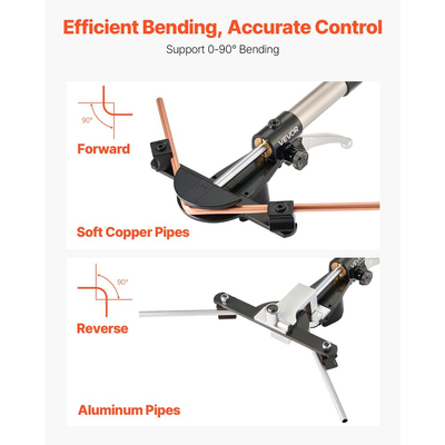 Κιτ κάμψης υδραυλικών σωλήνων VEVOR, 6 mm έως 22 mm, Κούρμπαρος σωλήνων χαλκού, Σετ εργαλείων κάμψης HVAC εμπρός/πίσω, με 7 μήτρες από κράμα αλουμινίου, για επισκευή αυτοκινήτων HVAC, κλιματισμού, ψύξης