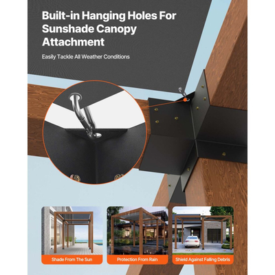 Κιτ βάσης πέργκολας VEVOR, 4x4 ίντσες (εσωτερικό μέγεθος 92 x 92 mm), 2 τεμάχια 4-way βαρέως τύπου γωνιακή βάση, κιτ βάσης στύλου DIY από ξύλο, εύκολη εγκατάσταση ξύλινων δοκών για κιόσκια, πέργκολες βεράντας, ξύλινη καμπίνα