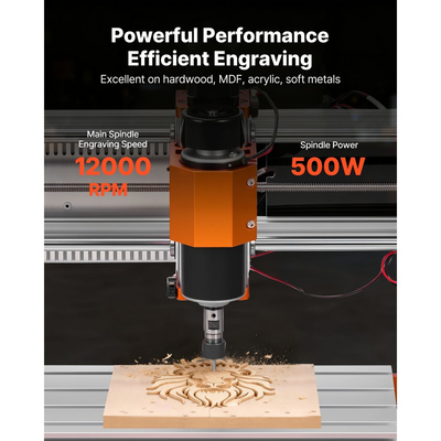 Μηχανή δρομολόγησης CNC VEVOR, άξονας 500W, μηχανή φρεζαρίσματος ξύλου 3 αξόνων, με επιφάνεια εργασίας 300 x 180 x 80 mm, χειριστήριο εκτός σύνδεσης, διακόπτη ορίου, ηλεκτρονικό στοπ, για κοπή ξυλογλυπτικής, ακρυλικού πλαστικού