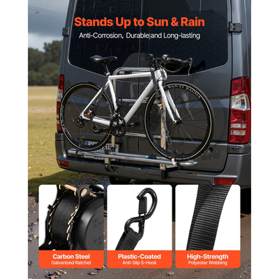 Ανασυρόμενοι ιμάντες καστάνιας VEVOR, 25,4 mm x 4,9 m, Ιμάντες πρόσδεσης με γάντζους S, αντοχή σε θραύση 700 kg, τσάντα μεταφοράς, δέσιμο με καστάνια για μετακίνηση, ρυμουλκούμενα, μοτοσικλέτες, καγιάκ, οροφή αυτοκινήτου, 4 τεμάχια