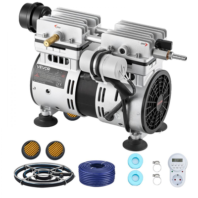 Αεριστήρες λιμνών VEVOR, σύστημα αερισμού 5.2CFM για λίμνες έως 3 στρέμματα, αεροσυμπιεστής 4/5 HP, 1 διαχύτης & σωλήνωση με βάρη 30,5 m, αντλία αερισμού εξωτερικής λίμνης για κυκλοφορία οξυγόνου σε βαθιά νερά