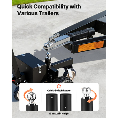 Ηλεκτρικό Τρέιλερ VEVOR, Μέγιστο Βάρος Τρέιλερ 1633 kg Μέγιστο Βάρος Γλωσσίδας 272 kg, Μηχανοκίνητο Τρέιλερ DC 24V 800W με Μπάλες Ρυμούλκησης 50 & 47,6 mm για Τροχόσπιτα RV, Φορτηγά & Πολλαπλών Χρήσεων, Τρέιλερ Σκαφών
