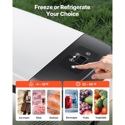 Ψυγείο αυτοκινήτου VEVOR, Ηλεκτρικό ψυγείο DC 12/24V AC100-240V με συμπιεστή, Ψυγείο αυτοκινήτου -20°C έως 20°C με έλεγχο APP, Καταψύκτης αυτοκινήτου 15L για τροχόσπιτα, χώρους κατασκήνωσης, σκάφη, κατασκήνωση, ψάρεμα, Φορητός καταψύκτης 60W