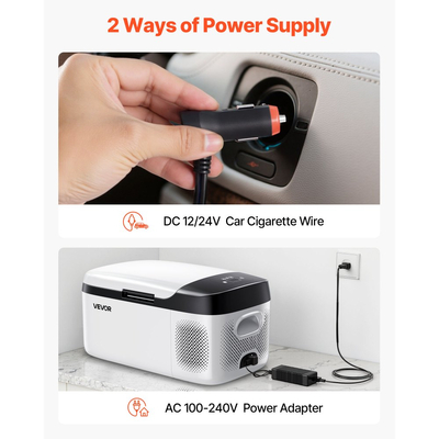 Ψυγείο αυτοκινήτου VEVOR, Ηλεκτρικό ψυγείο DC 12/24V AC100-240V με συμπιεστή, Ψυγείο αυτοκινήτου -20°C έως 20°C με έλεγχο APP, Καταψύκτης αυτοκινήτου 15L για τροχόσπιτα, χώρους κατασκήνωσης, σκάφη, κατασκήνωση, ψάρεμα, Φορητός καταψύκτης 60W