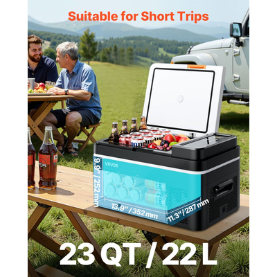 Ψυγείο αυτοκινήτου VEVOR, Ηλεκτρικό ψυγείο με συμπιεστή DC 12/24V AC100-240V, Ψυγείο αυτοκινήτου -20°C έως 20°C με έλεγχο APP, Καταψύκτης αυτοκινήτου 22L για τροχόσπιτα, χώρους κατασκήνωσης, σκάφη, κατασκήνωση, ψάρεμα, Φορητός καταψύκτης 45W