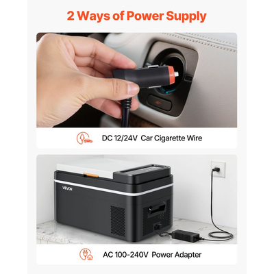 Ψυγείο αυτοκινήτου VEVOR, Ηλεκτρικό ψυγείο με συμπιεστή DC 12/24V AC100-240V, Ψυγείο αυτοκινήτου -20°C έως 20°C με έλεγχο APP, Καταψύκτης αυτοκινήτου 22L για τροχόσπιτα, χώρους κατασκήνωσης, σκάφη, κατασκήνωση, ψάρεμα, Φορητός καταψύκτης 45W