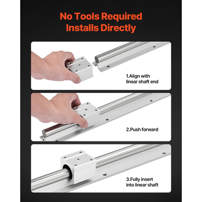 Κιτ γραμμικών ραγών VEVOR, SBR25, 2 τεμάχια γραμμικών ραγών οδηγών κίνησης 1200 mm (47,24 ίντσες) και 4 τεμάχια μπλοκ ολίσθησης ρουλεμάν, πλήρως υποστηριζόμενος άξονας, για κοπή, λείανση, φρεζάρισμα, μηχανές διάτρησης και άλλα