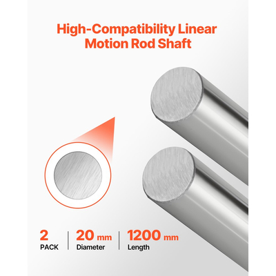 VEVOR 2PCS Ράβδος Γραμμικής Κίνησης, 20 mm x 1200 mm (0,79 x 47,24 in), Άξονας Γραμμικής Ράβδου από Ανθρακούχο Χάλυβα SFC20, Αντισκωριακός και Υψηλής Ακρίβειας, Άξονας Υψηλής Σκληρότητας, για Κοπή, Λείανση, Φρέζα, Τρυπάνι