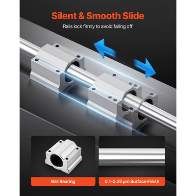 Κιτ γραμμικών ραγών VEVOR, SFC25, 2 τεμάχια γραμμικών οδηγών κίνησης 1000 mm (39,4 ίντσες) και 4 τεμάχια μπλοκ ολίσθησης ρουλεμάν, για ολισθήσεις μηχανής χάραξης DIY, τόρνου, φρέζας, πλάκα λικνίσματος εκπαίδευσης DIY