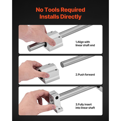 Κιτ γραμμικών ραγών VEVOR, SFC25, 2 τεμάχια γραμμικών οδηγών κίνησης 1000 mm (39,4 ίντσες) και 4 τεμάχια μπλοκ ολίσθησης ρουλεμάν, για ολισθήσεις μηχανής χάραξης DIY, τόρνου, φρέζας, πλάκα λικνίσματος εκπαίδευσης DIY