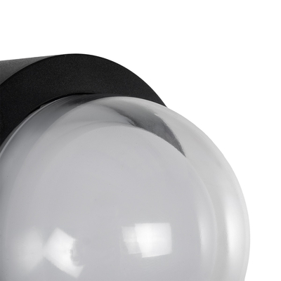 kelvo® NEXA KLV-101-0247 Φωτιστικό Τοίχου / Απλίκα LED 6W 480lm 180° AC 220-240V Αδιάβροχο IP65 Ultra Θερμό Λευκό 1800K - Sanan SMD Chip & TÜV SÜD Driver - Μαύρο Ματ - Μ11 x Π8.5 x Υ11cm - 5 Χρόνια Εγγύηση