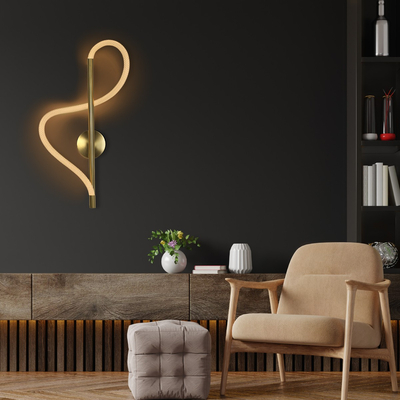 kelvo® GLOW KLV-101-0168 Φωτιστικό Τοίχου / Απλίκα LED 24W 2400lm 360° AC 220-240V IP20 Ρυθμιζόμενο Λευκό CCT με On/Off 2700K/4500K/6000K - Lumileds SMD Chip - Χρυσό Πλατίνα - Μ30 x Π15 x Υ70cm - 3 Χρόνια Εγγύηση