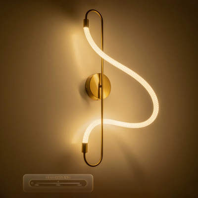 kelvo® GLOW KLV-101-0169 Φωτιστικό Τοίχου / Απλίκα LED 18W 1800lm 360° AC 220-240V IP20 Ρυθμιζόμενο Λευκό CCT με On/Off 2700K/4500K/6000K - Lumileds SMD Chip - Χρυσό Πλατίνα - Μ30 x Π15 x Υ70cm - 3 Χρόνια Εγγύηση