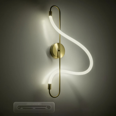 kelvo® GLOW KLV-101-0169 Φωτιστικό Τοίχου / Απλίκα LED 18W 1800lm 360° AC 220-240V IP20 Ρυθμιζόμενο Λευκό CCT με On/Off 2700K/4500K/6000K - Lumileds SMD Chip - Χρυσό Πλατίνα - Μ30 x Π15 x Υ70cm - 3 Χρόνια Εγγύηση