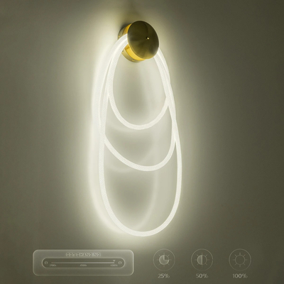 kelvo® GLOW KLV-101-0171 Φωτιστικό Τοίχου / Απλίκα LED 60W 6000lm 360° AC 220-240V IP20 Ρυθμιζόμενο Λευκό CCT με Χειριστήριο από 2700K έως 6000K Dimmable - Lumileds SMD Chip - Χρυσό Πλατίνα - Μ40 x Π15 x Υ110cm - 3 Χρόνια Εγγύηση