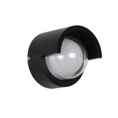 kelvo® NEXA KLV-101-0253 Φωτιστικό Τοίχου / Απλίκα LED 6W 360lm 180° AC 220-240V Αδιάβροχο IP65 Μπλε - Sanan SMD Chip & TÜV SÜD Driver - Μαύρο Ματ - Μ11 x Π9 x Υ11cm - 5 Χρόνια Εγγύηση