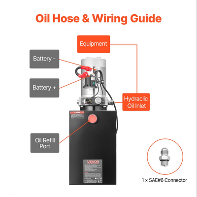 Υδραυλική μονάδα ισχύος VEVOR 15 L, αντλία ρυμούλκησης απλής ενέργειας, μέγιστη πίεση εκτόνωσης 22 MPa και ρυθμός ροής 3,4 L/min, υδραυλική αντλία DC 12V με μεταλλική δεξαμενή για ανύψωση ρυμούλκας και αυτοκινήτου