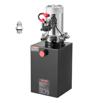 Υδραυλική μονάδα ισχύος VEVOR 15 L, αντλία ρυμούλκησης απλής ενέργειας, μέγιστη πίεση εκτόνωσης 22 MPa και ρυθμός ροής 3,4 L/min, υδραυλική αντλία DC 12V με μεταλλική δεξαμενή για ανύψωση ρυμούλκας και αυτοκινήτου