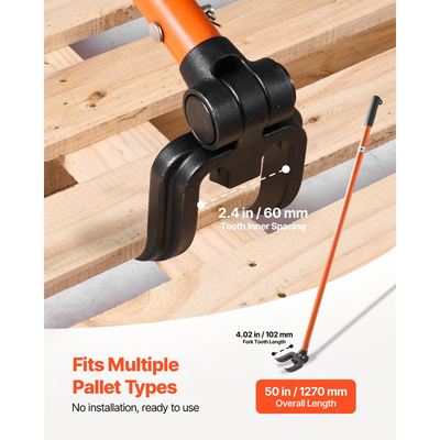 Εργαλείο αφαίρεσης παλετών VEVOR, λαβή από ανθρακούχο χάλυβα 1,1 m, δυνατότητα ανύψωσης βάρους 907 kg, εργαλείο αφαίρεσης σανίδων βαρέως τύπου, θραυστήρας για δάπεδα, κουφώματα, στέγες, διακοσμητικά, γυψοσανίδες