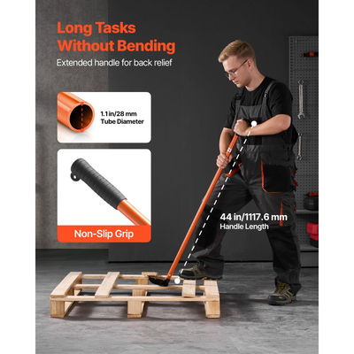 Εργαλείο αφαίρεσης παλετών VEVOR, λαβή από ανθρακούχο χάλυβα 1,1 m, δυνατότητα ανύψωσης βάρους 907 kg, εργαλείο αφαίρεσης σανίδων βαρέως τύπου, θραυστήρας για δάπεδα, κουφώματα, στέγες, διακοσμητικά, γυψοσανίδες