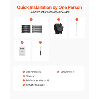 Μεταλλικό υπερυψωμένο παρτέρι VEVOR, 2,4 x 0,6 x 0,3 m οβάλ εξωτερικό κουτί κήπου από γαλβανισμένο γαλβανισμένο σκελετό, ανοιχτού πάτου, μεγάλη υπερυψωμένη γλάστρα για καλλιέργεια λαχανικών, λουλουδιών, βοτάνων, παχύφυτων, σκούρο γκρι