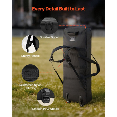 Θήκη πληκτρολογίου VEVOR 88 πλήκτρων, εσωτερικό 1040 x 430 x 130 mm, θήκη πιάνου με επένδυση και ρόδες, στιβαρή λαβή, 3 τσέπες αποθήκευσης, τσάντα συναυλιών με λείους τροχούς, για πληκτρολόγια 88 νότων και ηλεκτρικά πιάνα