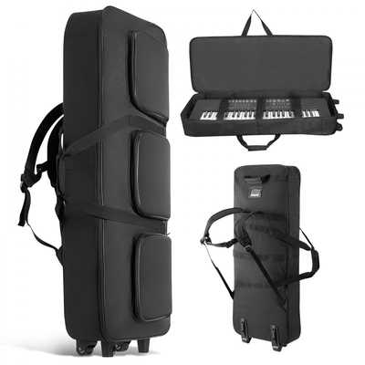 Θήκη πληκτρολογίου VEVOR 88 πλήκτρων, εσωτερικό 1040 x 430 x 130 mm, θήκη πιάνου με επένδυση και ρόδες, στιβαρή λαβή, 3 τσέπες αποθήκευσης, τσάντα συναυλιών με λείους τροχούς, για πληκτρολόγια 88 νότων και ηλεκτρικά πιάνα