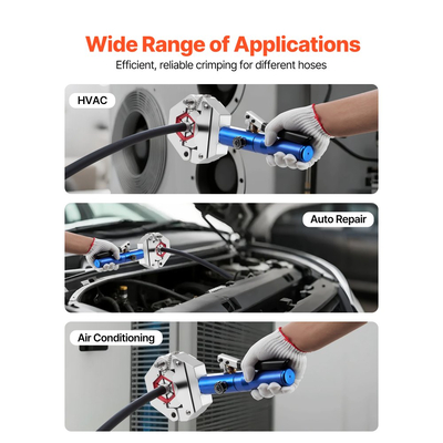 Πρεσαριστός υδραυλικός σωλήνας VEVOR, κιτ πρεσαριστού σωλήνα AC Hydra-Krimp με 7 μήτρες που κουμπώνουν, ενσωματωμένο χειροκίνητο εργαλείο πρεσαριστού υδραυλικού σωλήνα A/C για επισκευές αυτοκινήτων και κλιματιστικών - με θήκη μεταφοράς