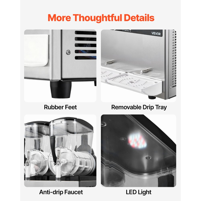 Μηχανή για γλάστρες VEVOR, 12L/3.17Gal x 4 δεξαμενές, Επαγγελματική μηχανή γλάστρας, μηχανή παγωμένων ποτών με αυτοκαθαρισμό, μηχανή Margarita για εστιατόρια, μπαρ, πάρτι για γλάστρες, Margaritas, milkshake και άλλα